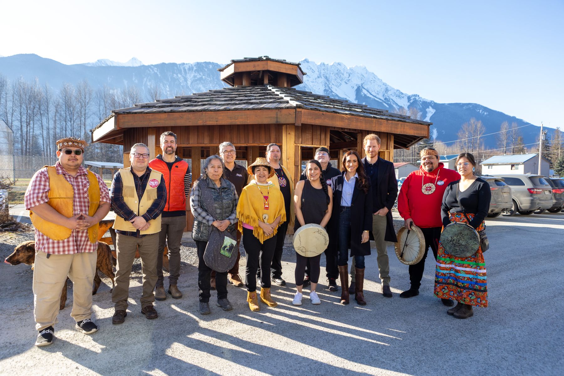 Group gathered outside the Mount Currie Community Centre in Pemberton