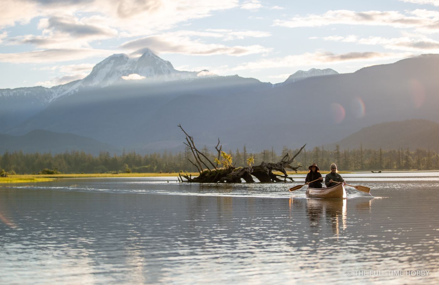 Canoe on a Mountain Lake, Squamish Estuary, Squamish, BC