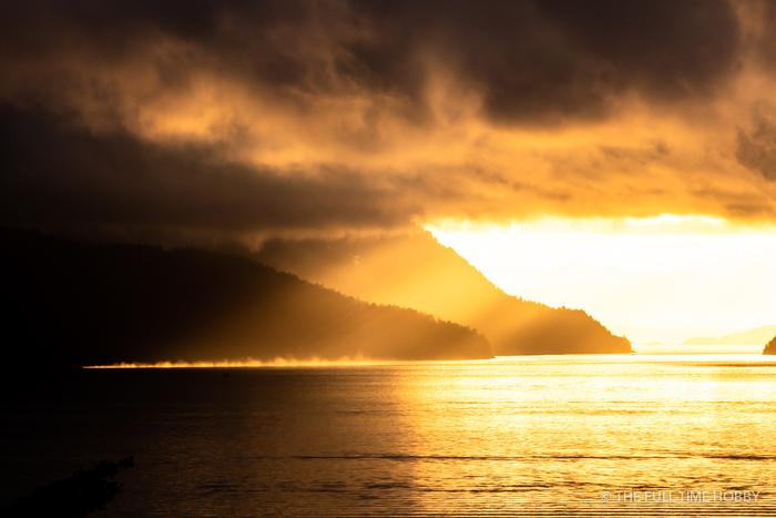 Golden Sunset Over the Coast, Howe Sound, BC
