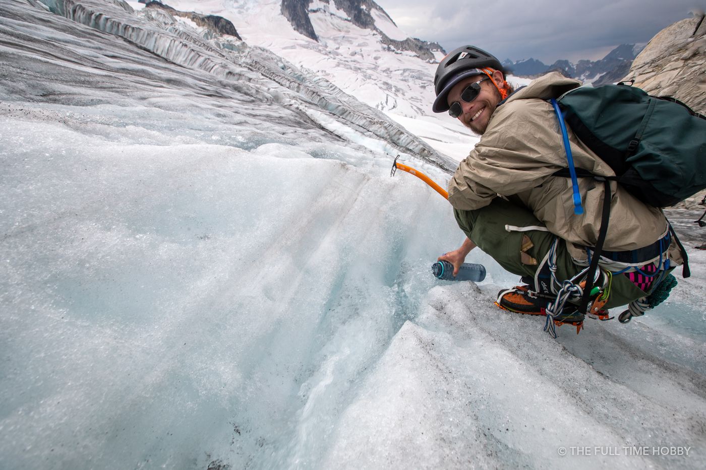 Ice Screw on the Glacier, Bugaboo Provincial Park, BC