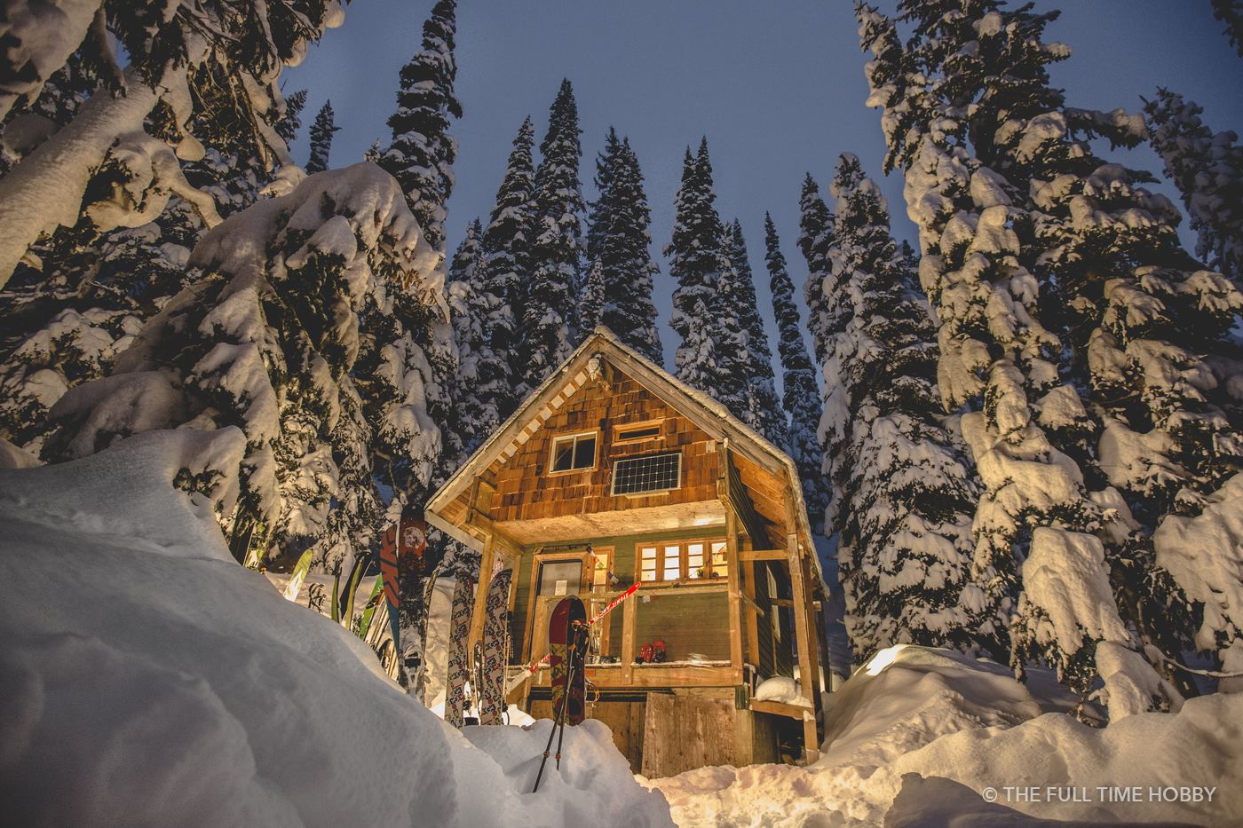 Log Cabin in the Snow, Keith's Hut, Duffey Lake Provincial Park, BC