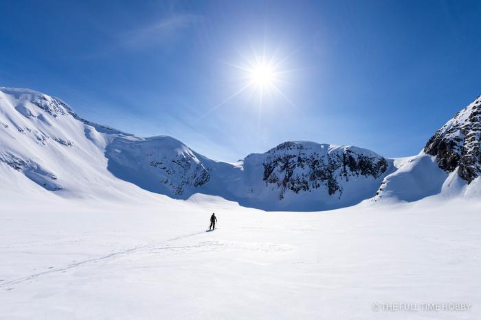 Lone Skier, Glacier Sunburst, Alaska