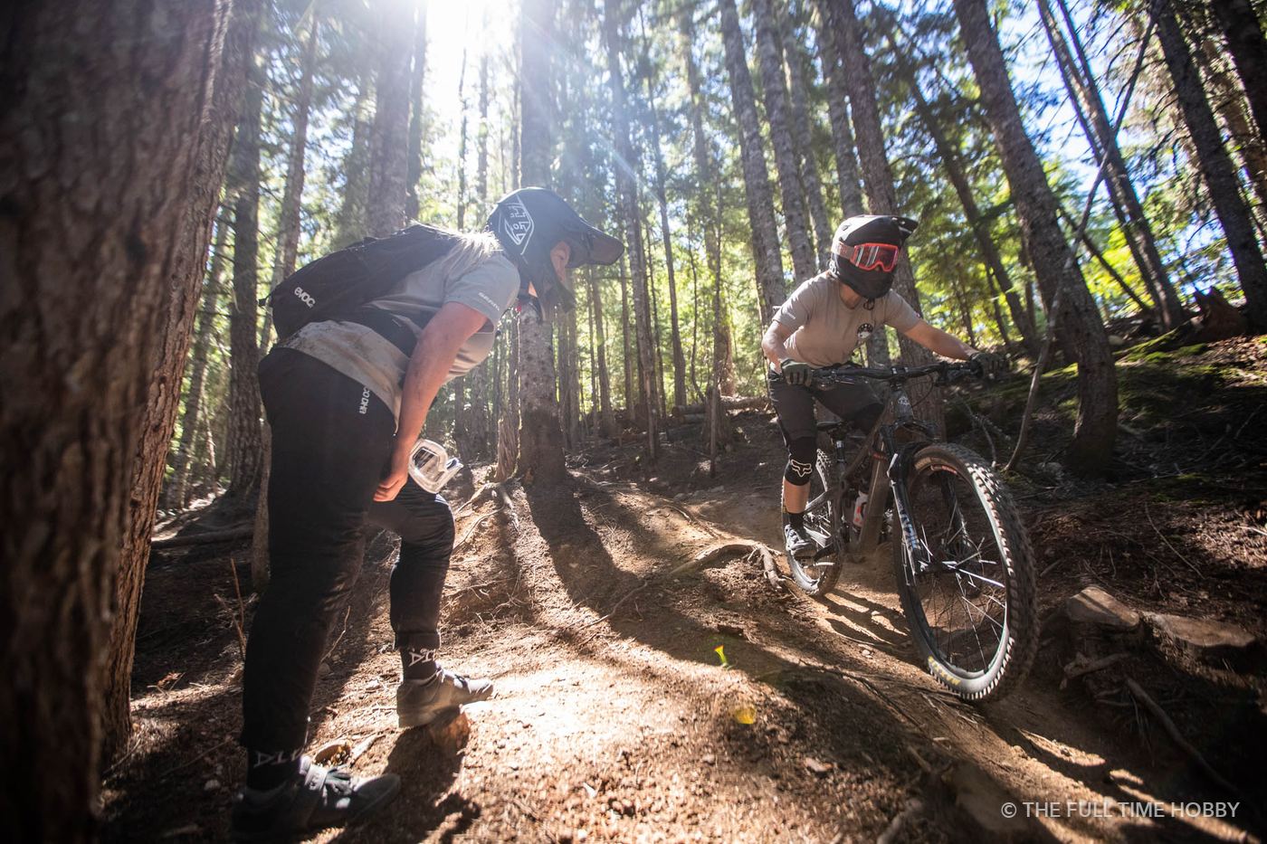Riders in Forest Light, Whistler, Pemberton and Squamish, BC