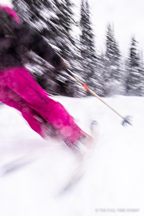 Pink Ski Blur, Whistler, BC