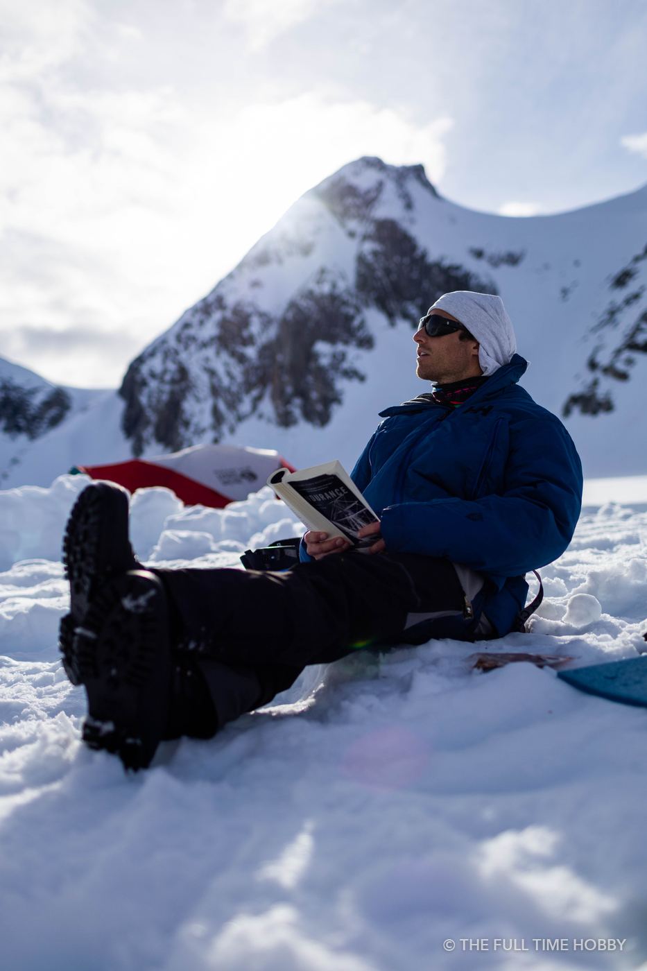 Reading at Ski Camp, Alaska