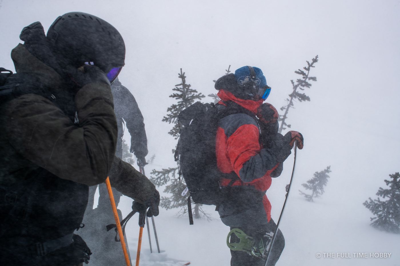 Ski Tourers in the Storm, Stellar Heli Skiing, BC