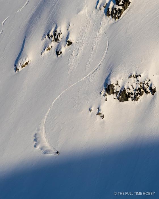 Ski Track Down the Face, Alaska