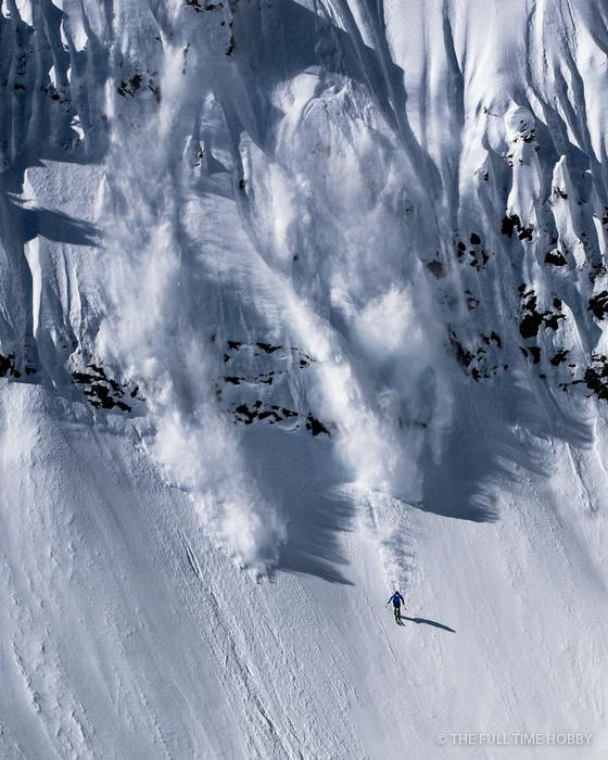 Skier on a Big Face, Stellar Heli Skiing, BC