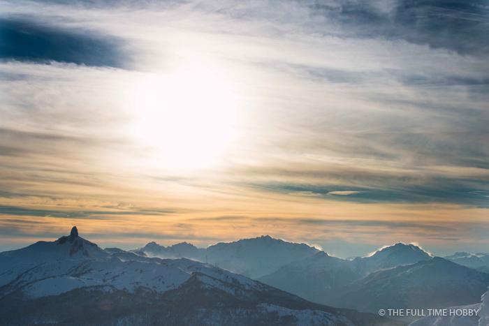Sunset Over the Ranges, Whistler Blackcomb, looking toward Black Tusk and the Tantalus Range, BC