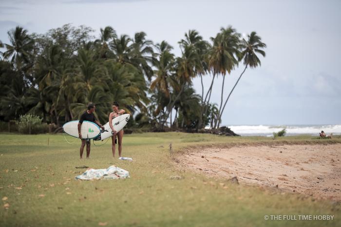 Surfers Under the Palms, Hawaii