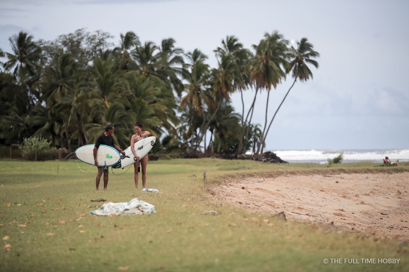 Surfers Under the Palms, Hawaii