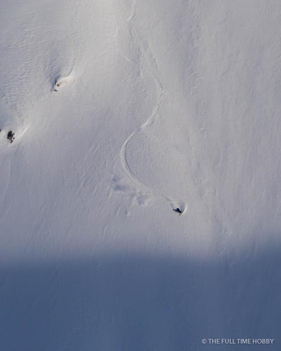 Two Skiers on a Big Slope, Alaska