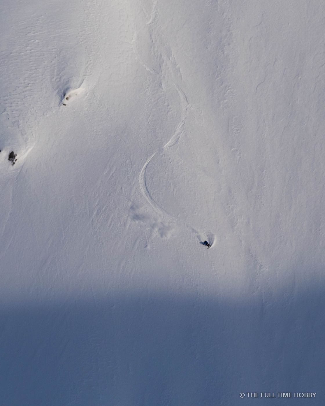 Two Skiers on a Big Slope, Alaska