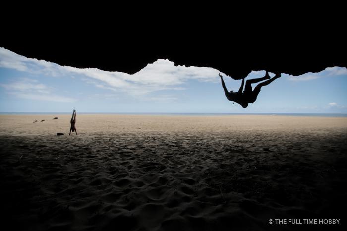 Upside-Down Climber Silhouette, Hawaii
