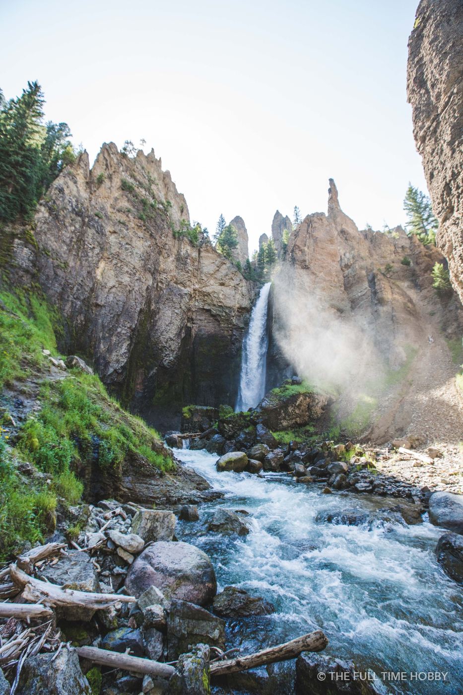 Waterfall and Canyon Wall, Glacier National Park, Montana
