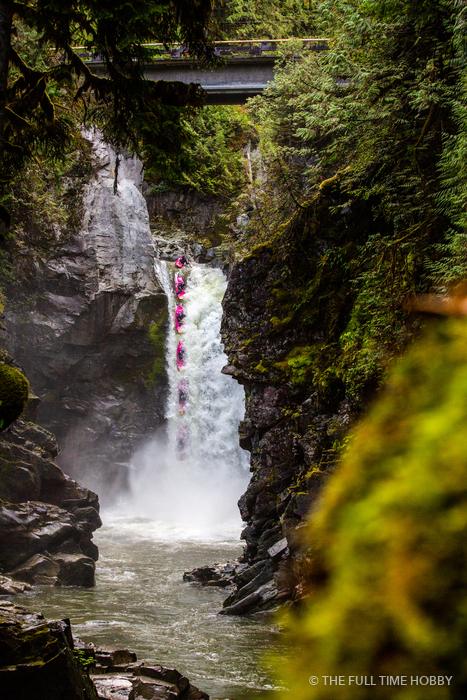 Waterfall in a Mossy Slot, Mamquam Falls, Squamish, BC