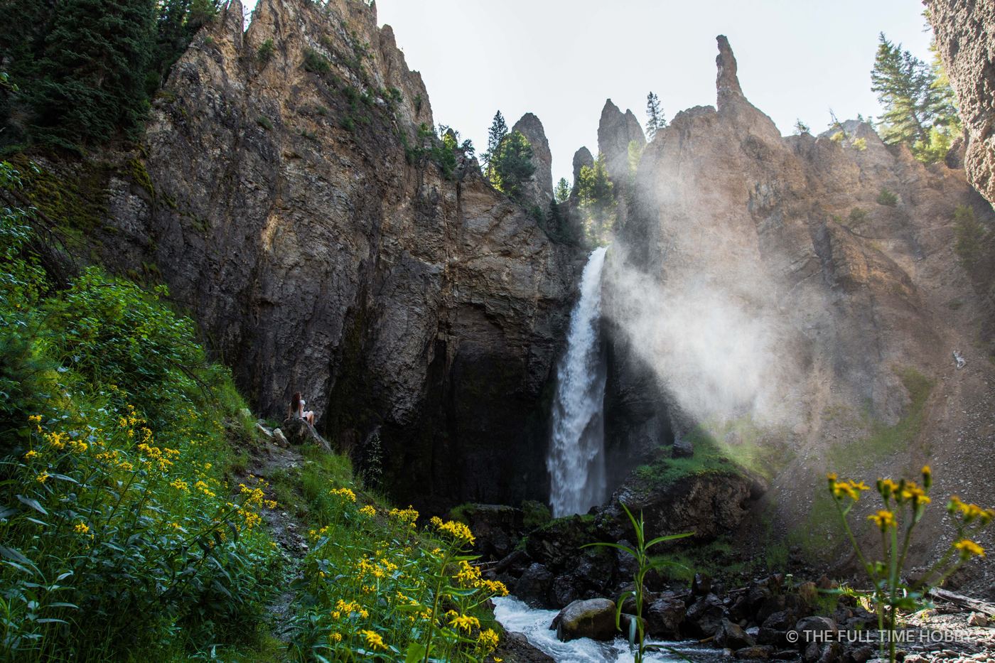 Waterfall in a Rock Gorge, Glacier National Park, Montana